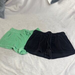 Fabletics Green and Black Women Shorts